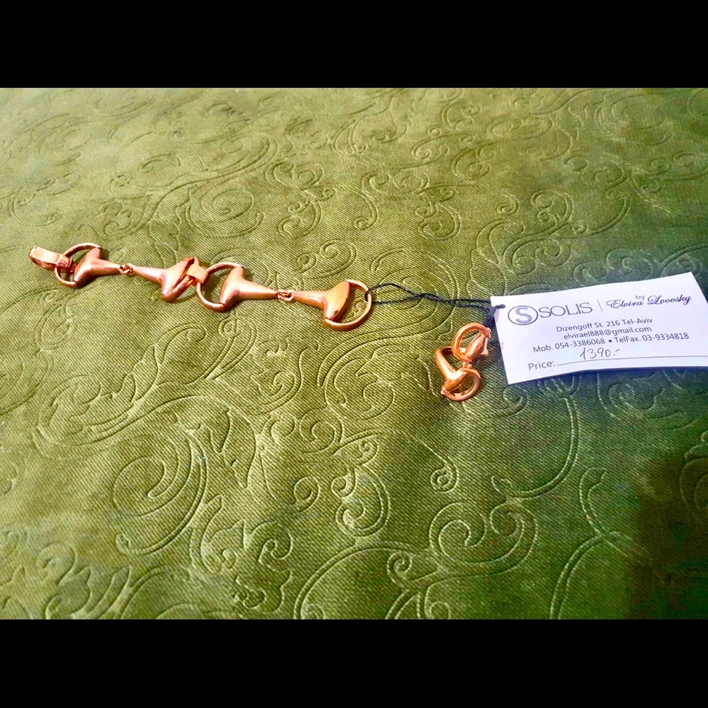 Italian jewelry with a rose gold plating in the Gucci style ring bracelet nekles